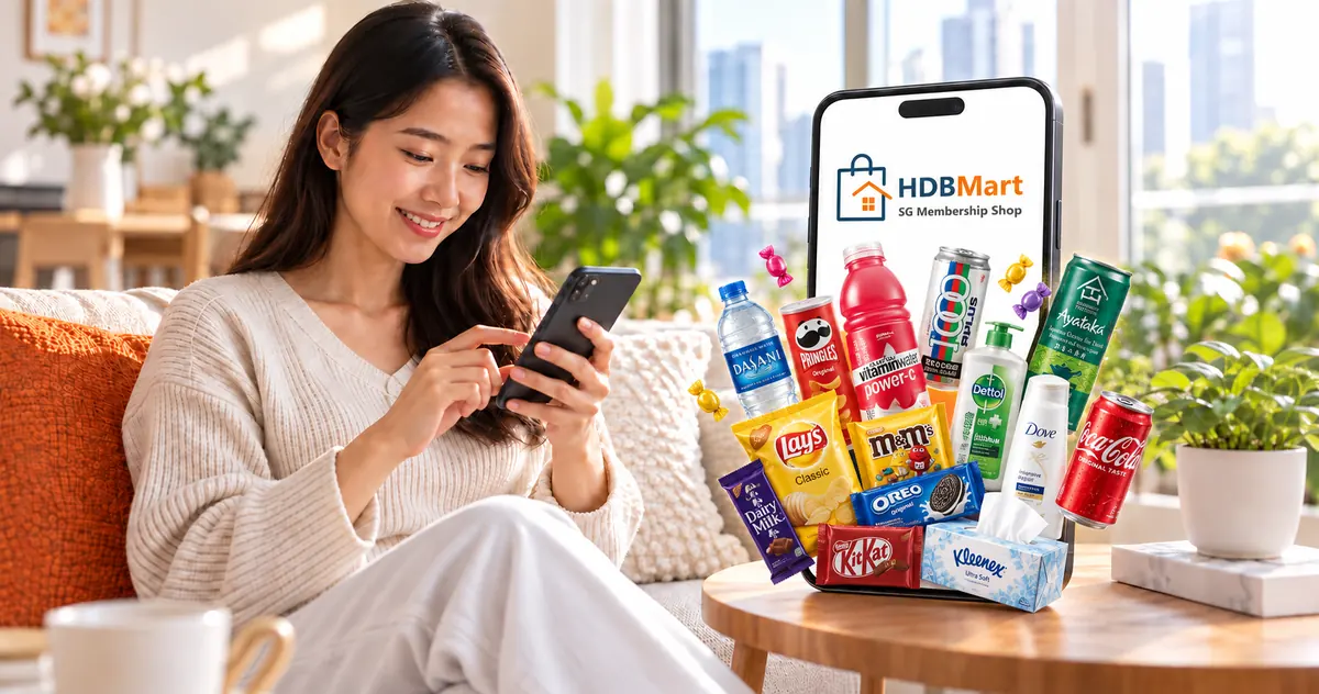 Person using the HDBMart APP on a smartphone